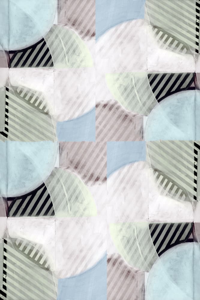 Interlocking Pastel Shapes by cartissi — canvas wall art