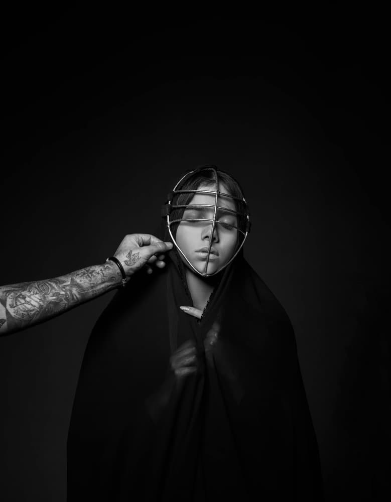 Mysterious Masked Portrait by Hamze Dashtrazmi — canvas wall art