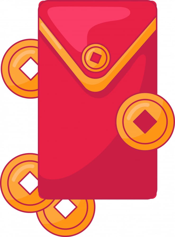 Lucky Red Envelope Coins by Marika Barsrsind β canvas wall art