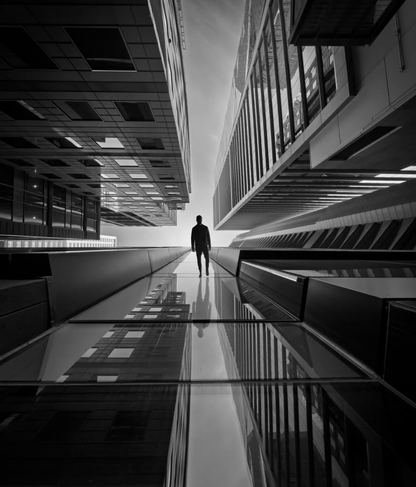 Modern City Silhouette by David Chiodo — canvas wall art