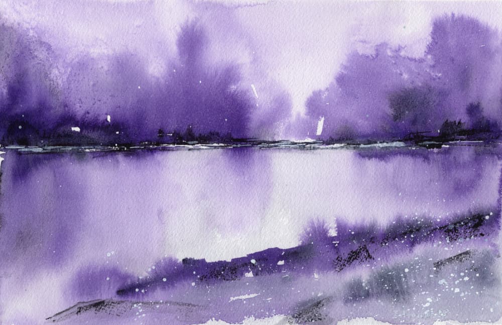 Serene Violet Reflections by Isabel Aguilar Alonso — canvas wall art