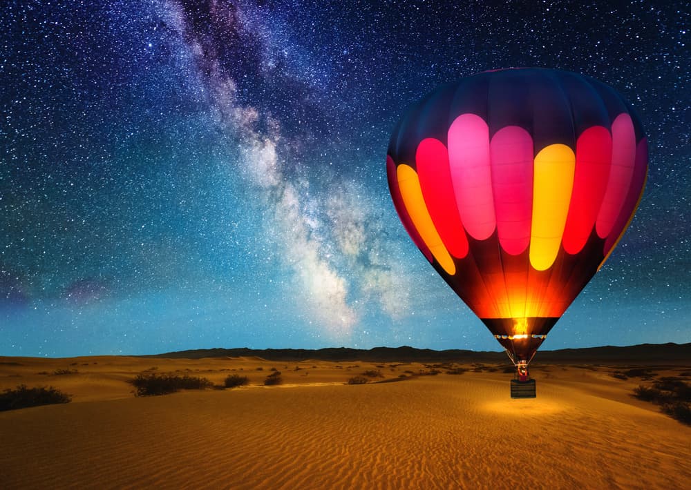 Colorful Desert Night Balloon by Matt Anderson — canvas wall art