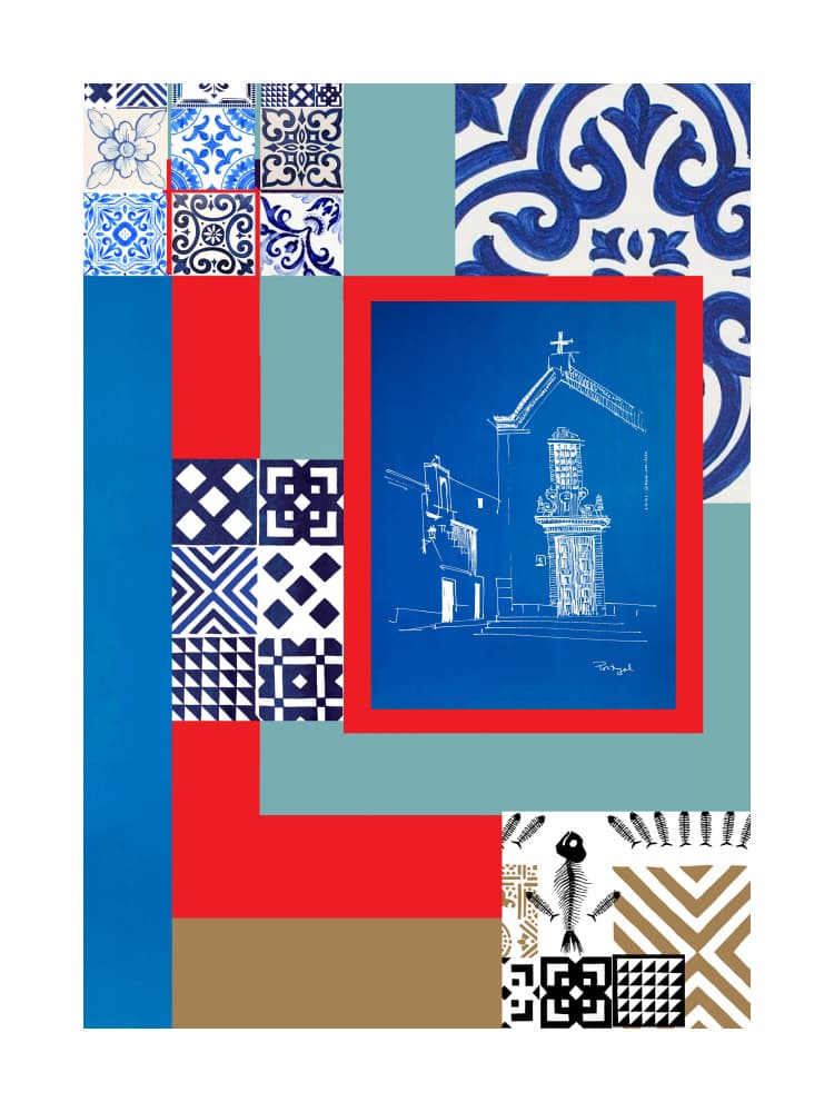 Portuguese Chapel Collage by Awol Art Alex — canvas wall art