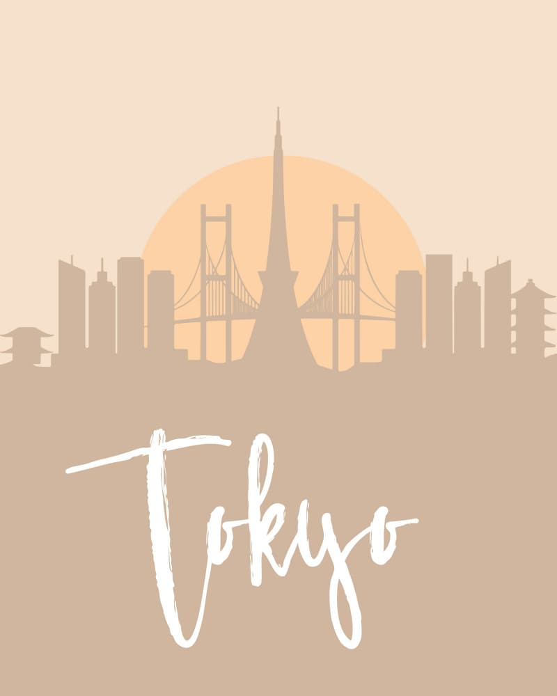 Tokyo City Skyline Silhouette by Emiliano Deificus — canvas wall art