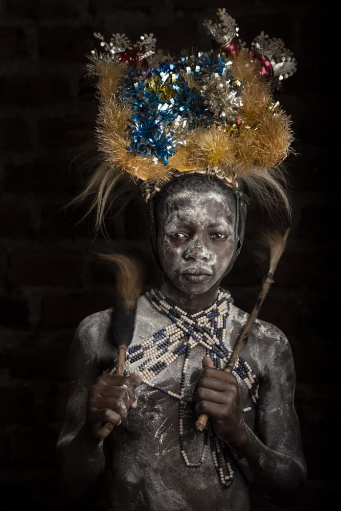 African Ceremonial Portrait by Matt Jacob — canvas wall art