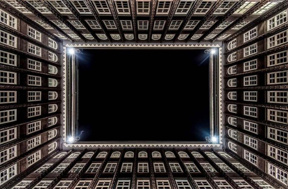 Urban Courtyard Sky by Holger Schmidtke — canvas wall art