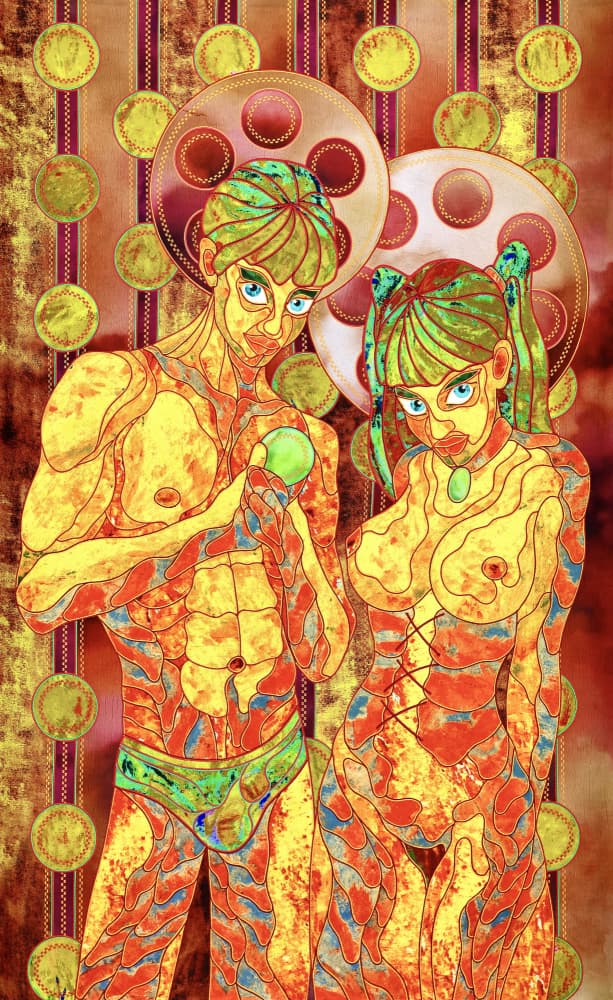 Surreal Apple Couple by Kostyantin Malginov — canvas wall art