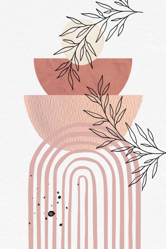 Earthy Geometric Leaves by Sally Ann Moss — canvas wall art