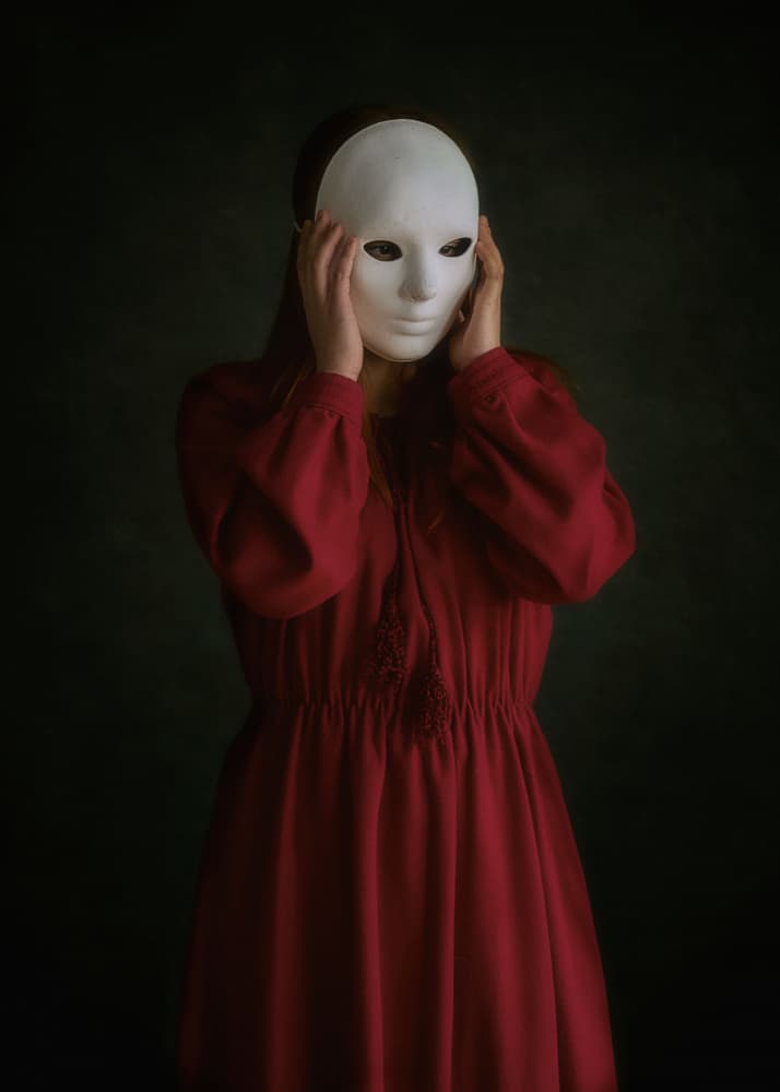 Silent Masked Woman by Nicolae  Stefanel Rusu — canvas wall art