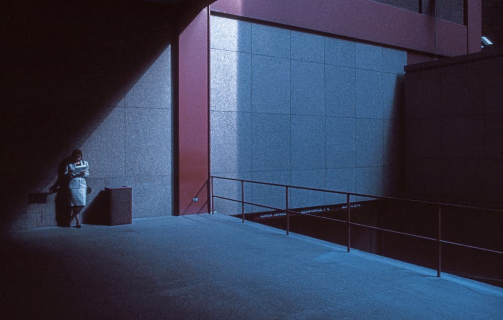 Lone Woman in Blue Light by Dieter Matthes — canvas wall art