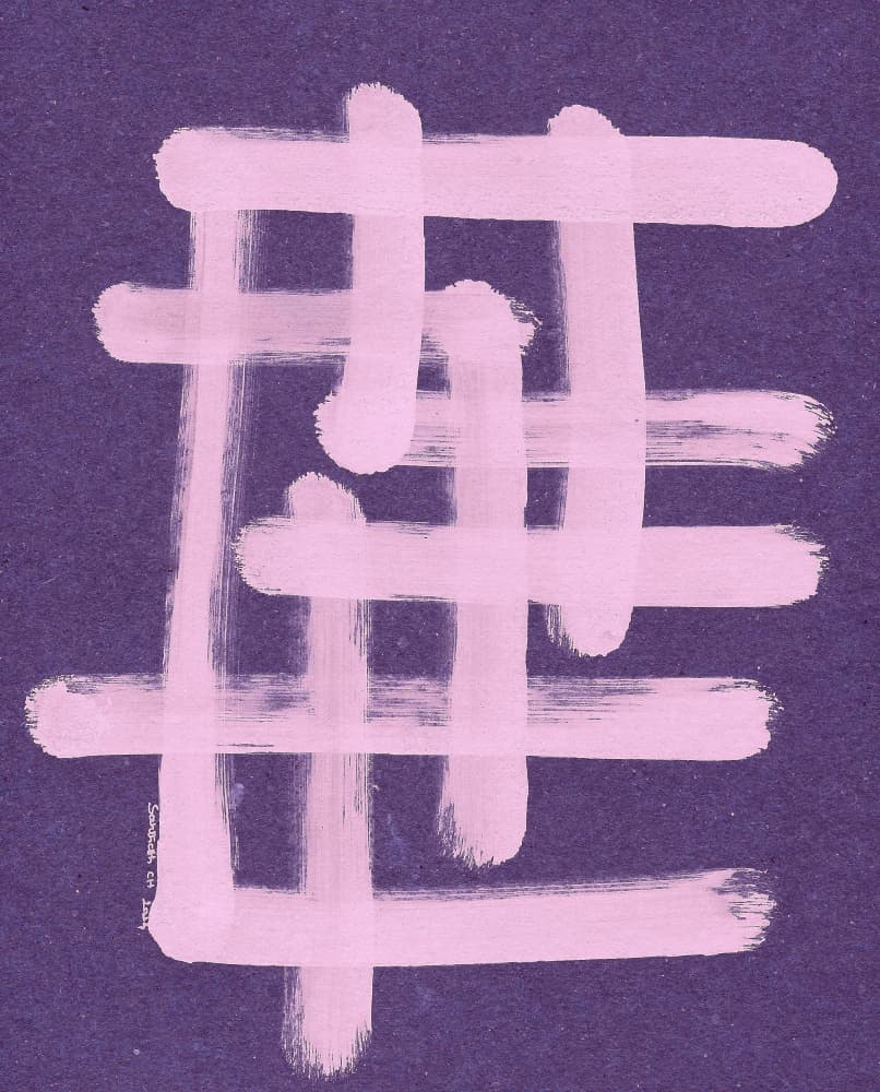 Pink Abstract Strokes by Santhosh ch — canvas wall art