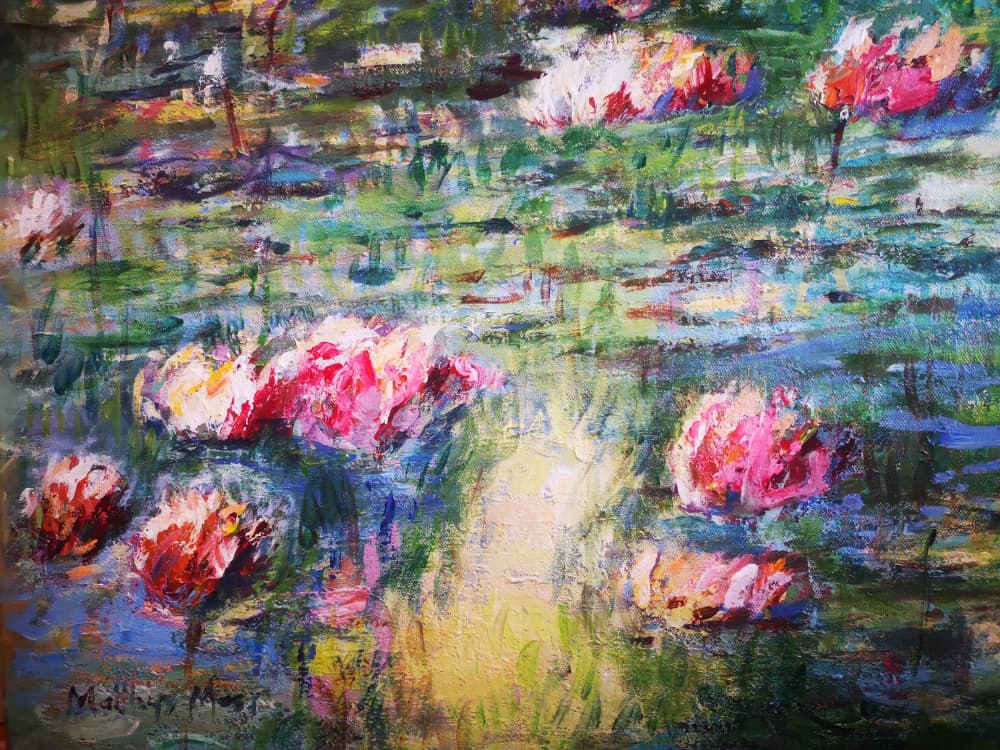 Vibrant Water Lilies by Matthys Moss — canvas wall art