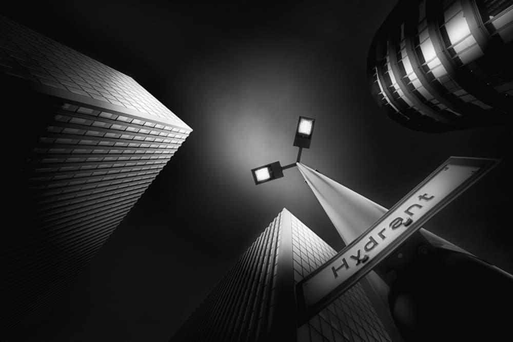Urban Night Geometry by Tommi — canvas wall art