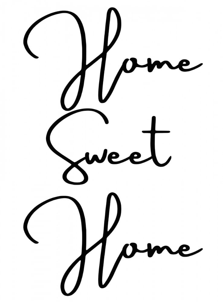 Home Sweet Home Script by Kristina N. - SoulArt Shop — canvas wall art