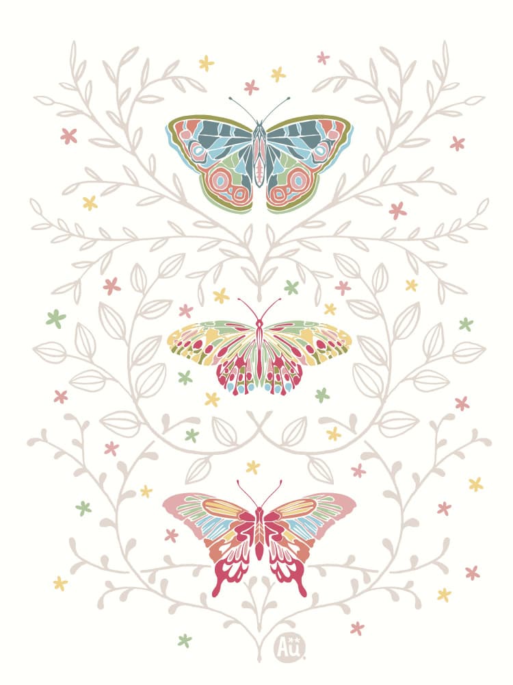 Graceful Butterfly Vines by Aia Ueno — canvas wall art