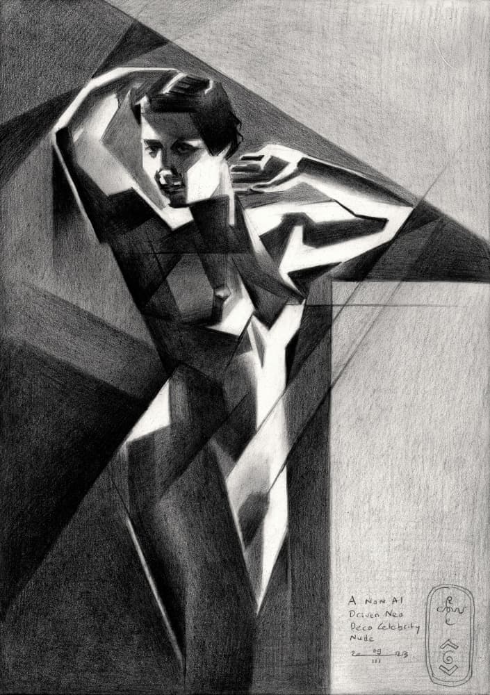 Geometric Female Nude by Corné Akkers — canvas wall art