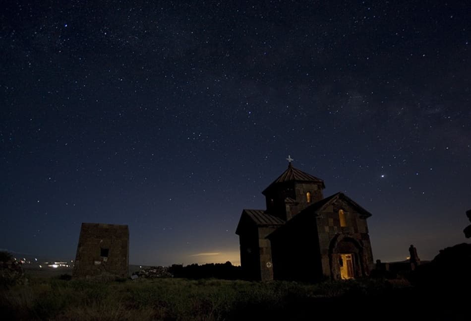Ancient Stone Church Night by Suren Manvelyan — canvas wall art