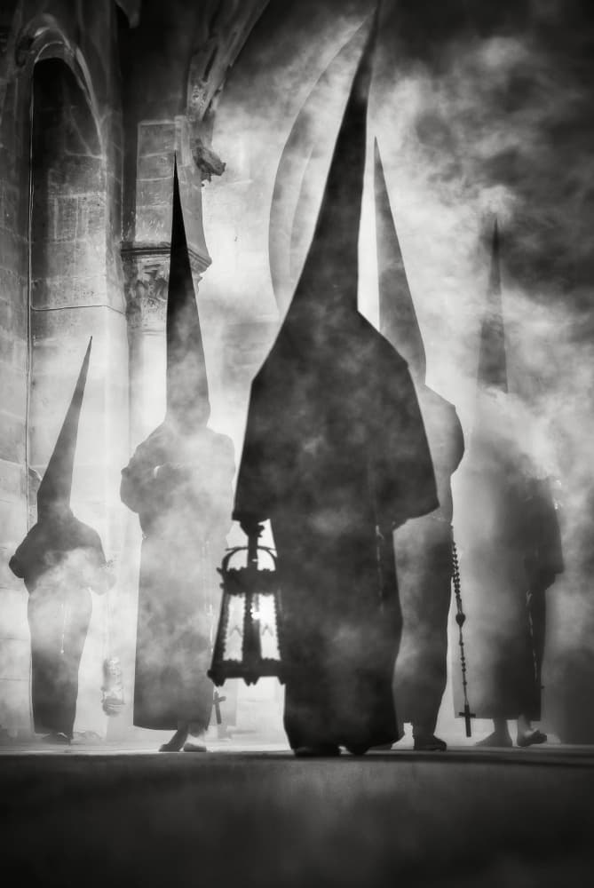 Mysterious Hooded Procession by Juan Luis Seco — canvas wall art