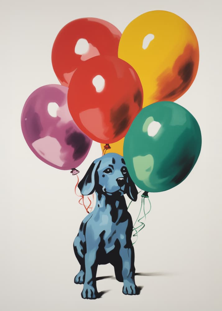 Colorful Balloon Puppy by Andreas Magnusson — canvas wall art