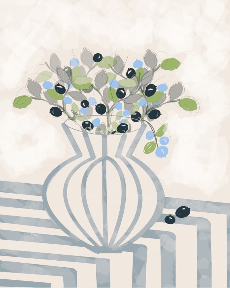 Modern Botanical Vase by Sannel Larson — canvas wall art