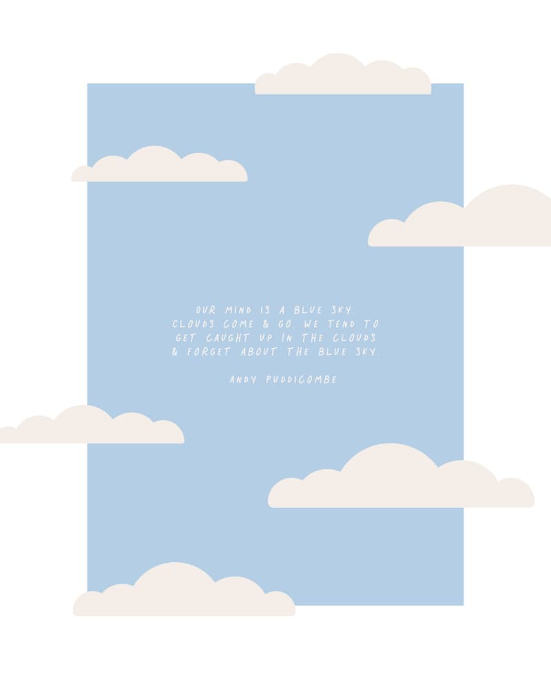 Mindful Blue Sky Quote by KsanaKalpa — canvas wall art