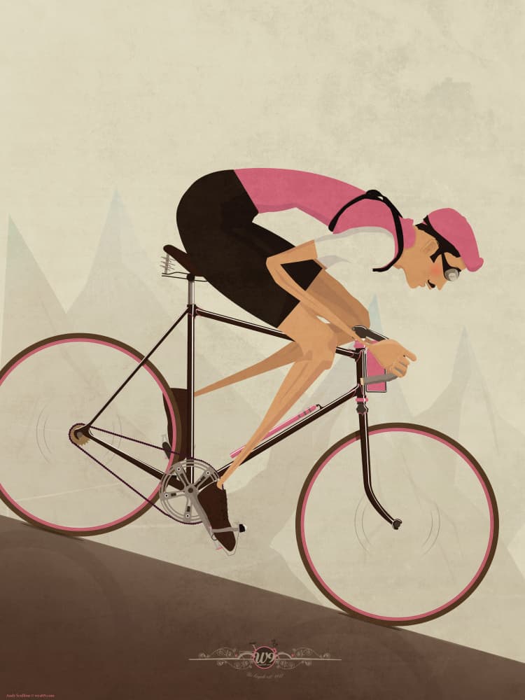 Uphill Cyclist by Wyatt 9 — canvas wall art