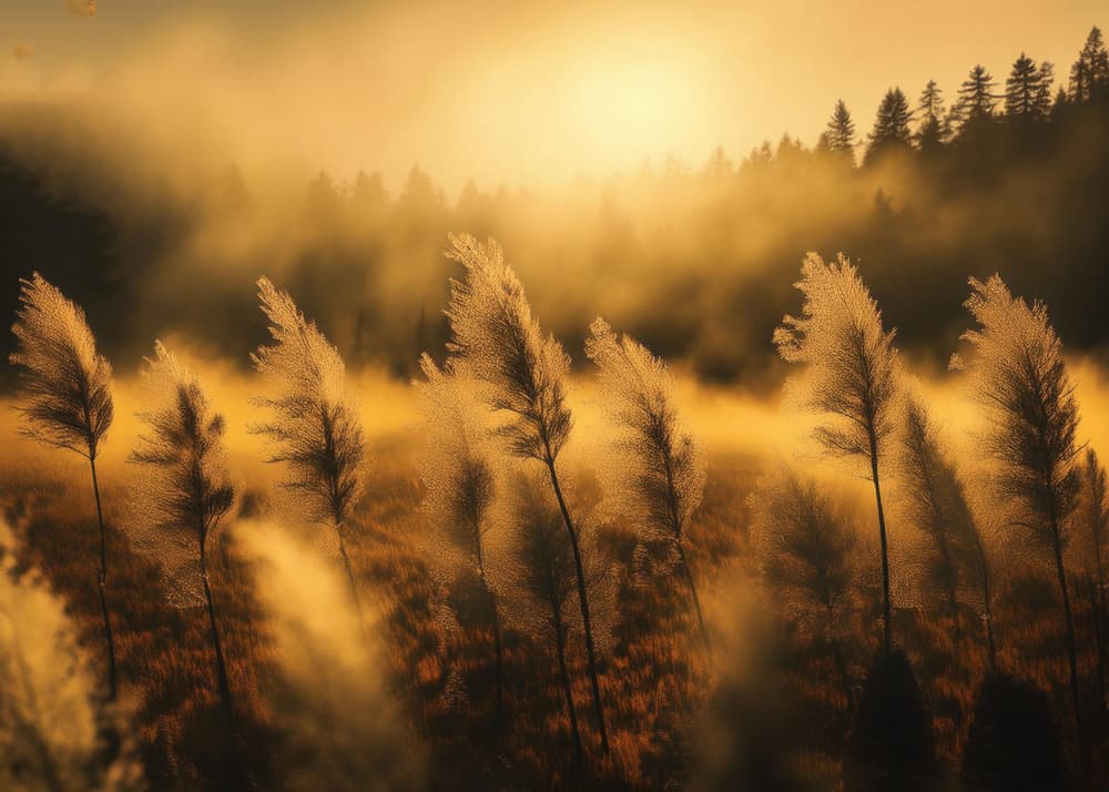 Golden Pampas Field by Yasutaka Sameshima — canvas wall art