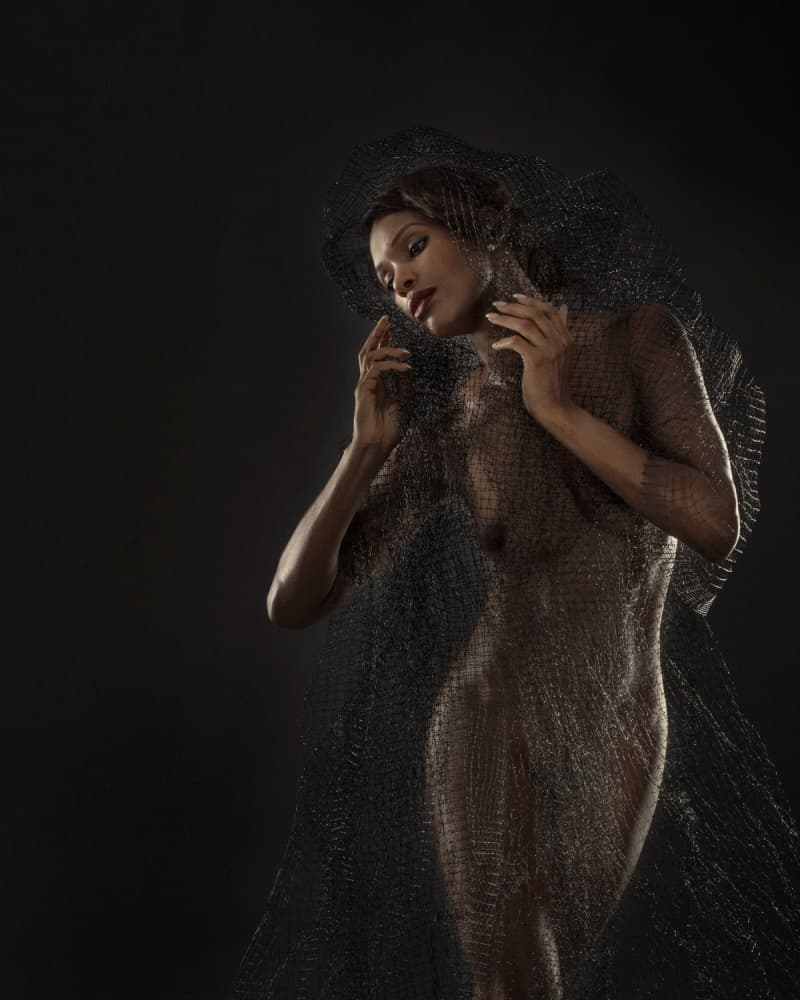 Dark Veiled Figure by Natalia Walton — canvas wall art