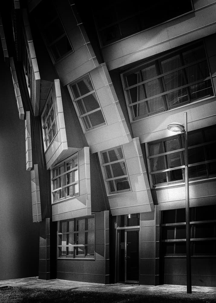 Geometric Night Building by Theo Luycx — canvas wall art
