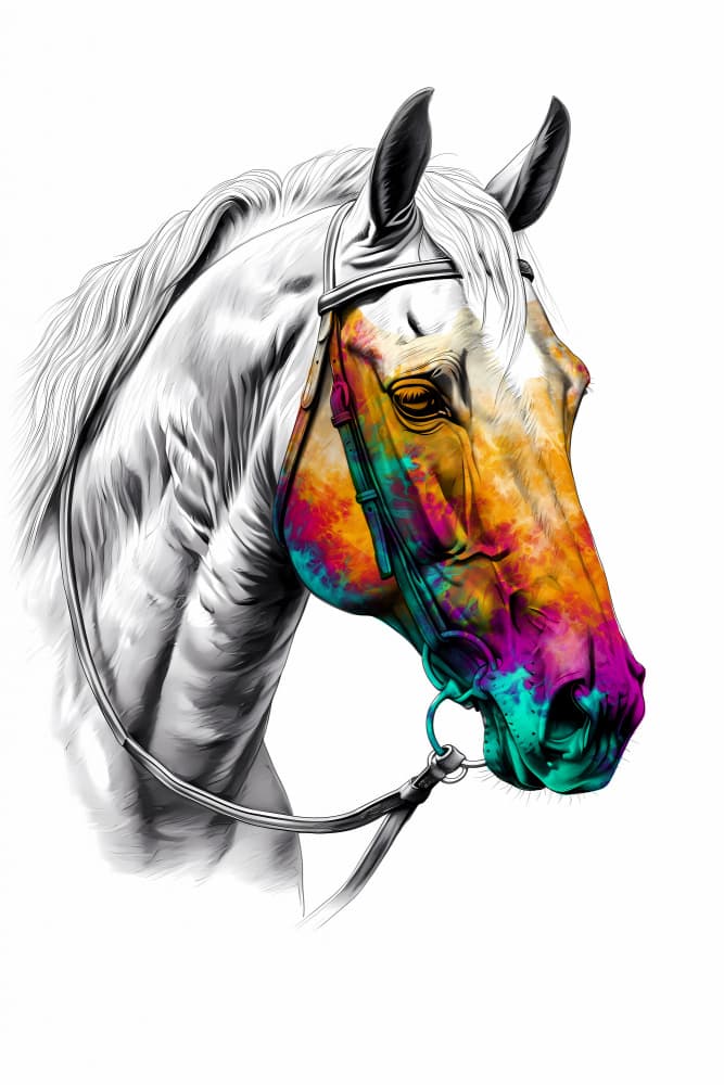 Vibrant Abstract Horse by Rafal Kulik — canvas wall art