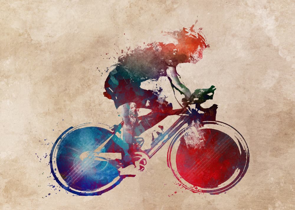 Vibrant Cycling Motion by Justyna Jaszke — canvas wall art
