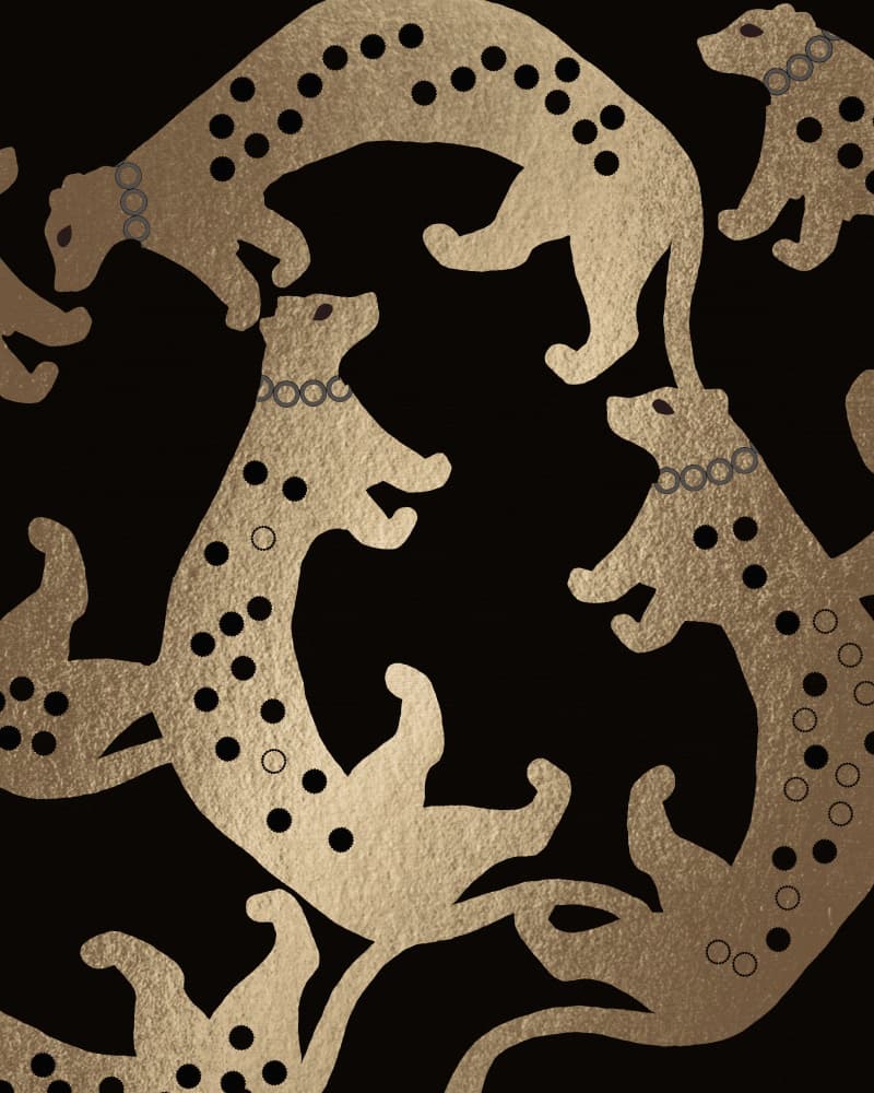 Elegant Gold Leopards by Josie George — canvas wall art