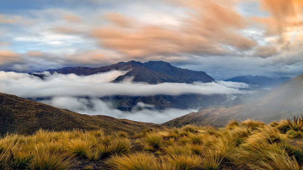 Cloudy Mountain Vista by Hua Zhu — canvas wall art