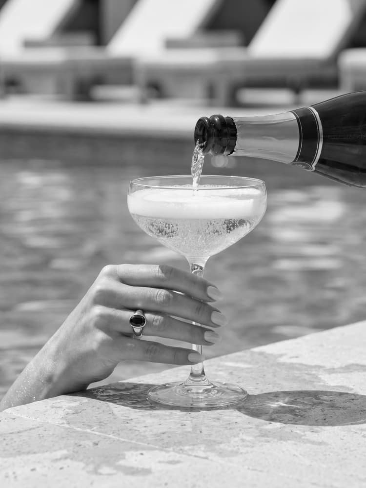 Champagne Poolside Pour by Andreas Magnusson — canvas wall art