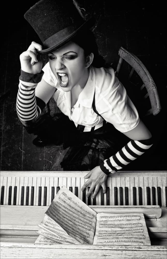 Dramatic Piano Scream by Helena Platonova — canvas wall art