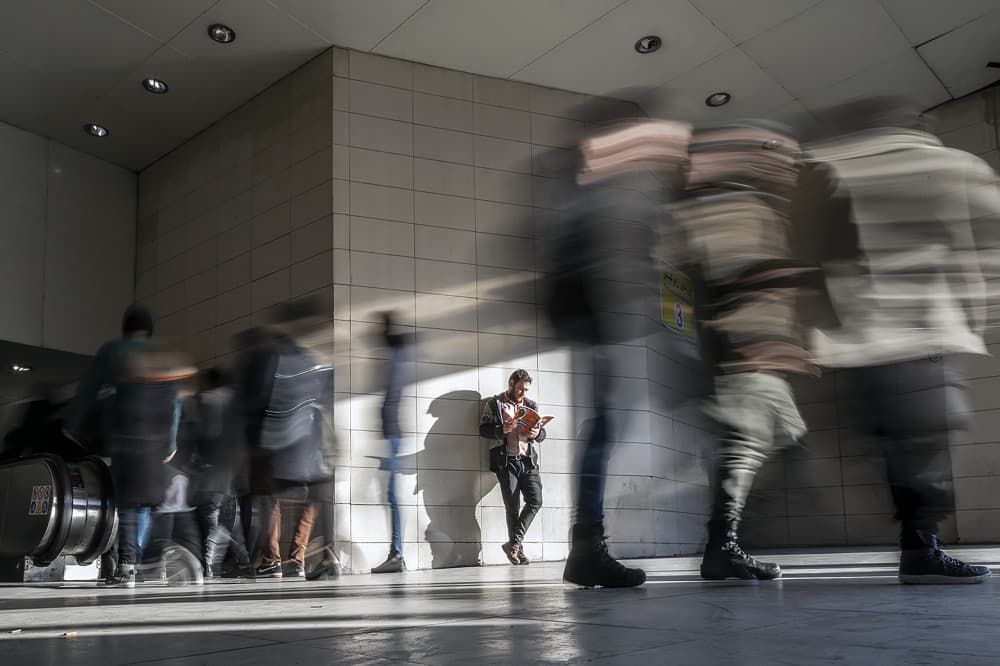 Man Amidst Motion Blur by Sara shafigh — canvas wall art