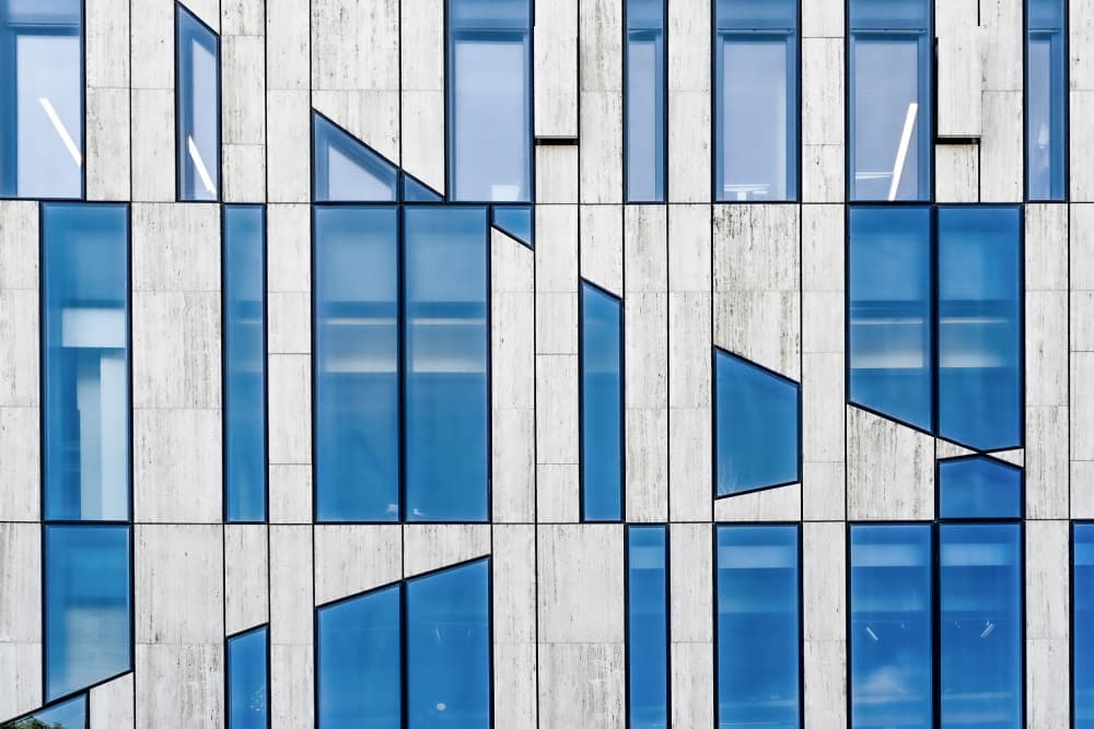 Modern Geometric Facade by Linda Wride — canvas wall art