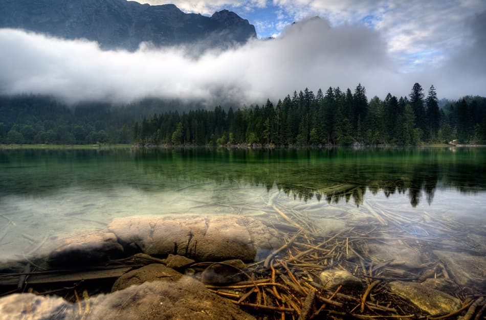 Misty Mountain Lake by Keller — canvas wall art