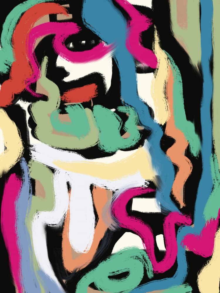 Vibrant Abstract Expression by Little Dean — canvas wall art