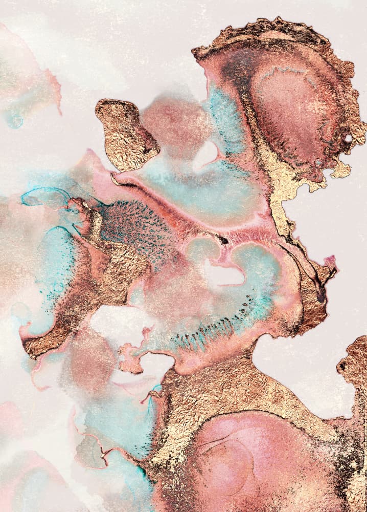 Liquid Gold and Teal by Elisabeth Fredriksson — canvas wall art