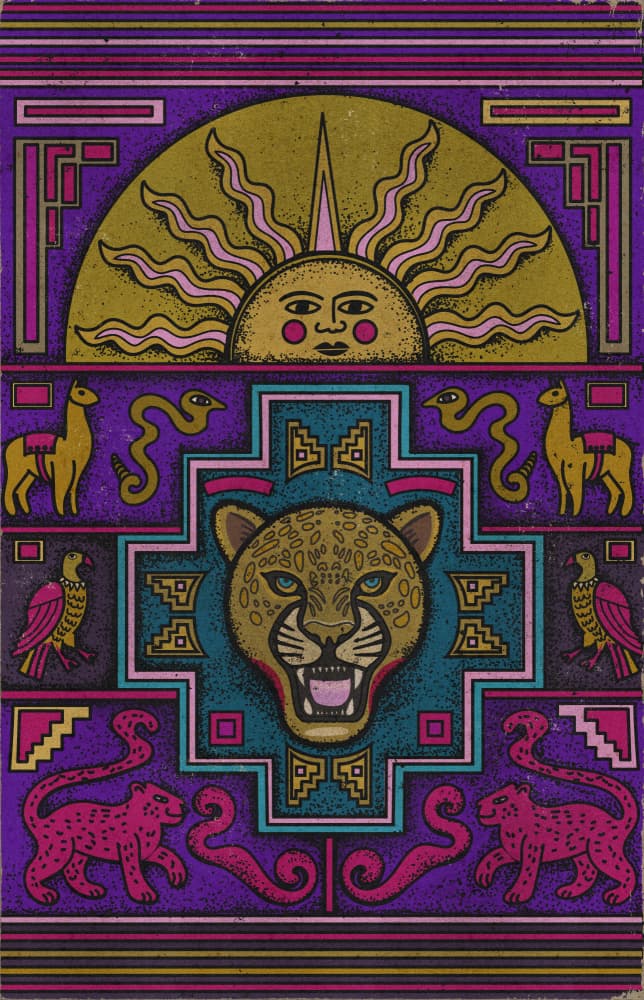 Tribal Jaguar Sun by Nicholas — canvas wall art