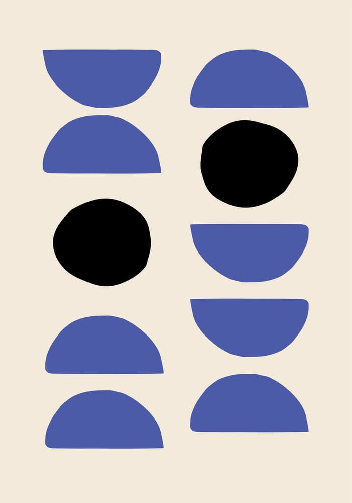 Abstract Blue Shapes by Pictufy Studio — canvas wall art
