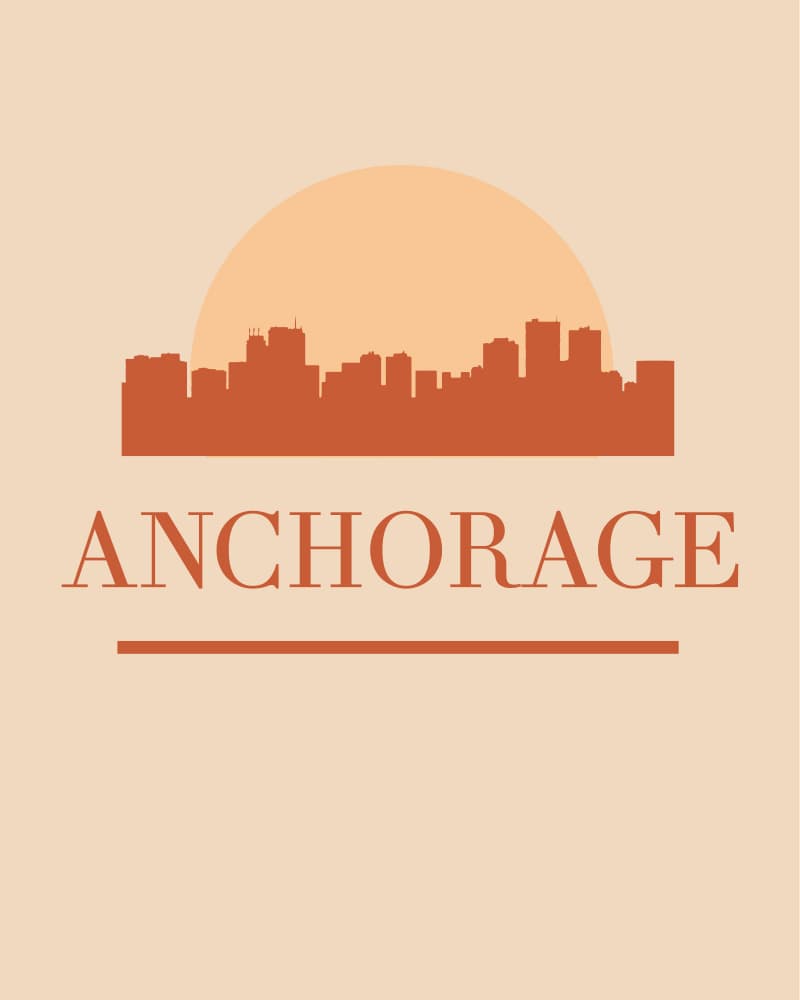 Anchorage Sunset Silhouette by Emiliano Deificus — canvas wall art