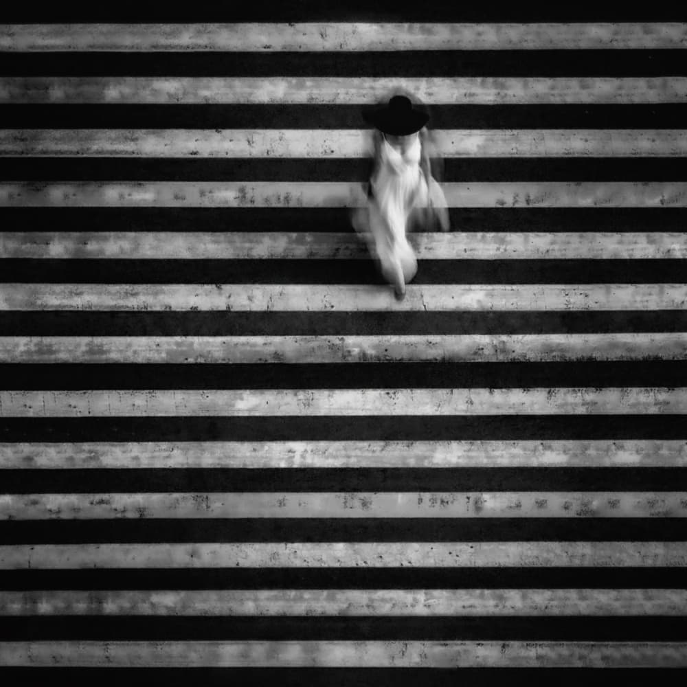Elegant Walk on Stripes by Holger Droste — canvas wall art