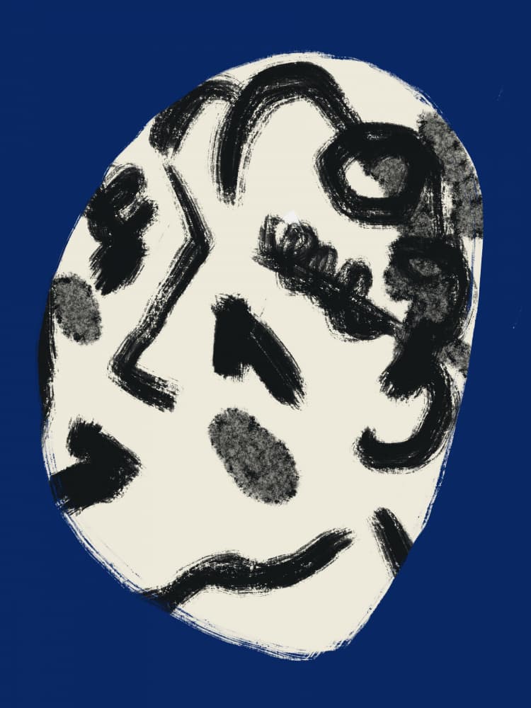 Abstract Brushstroke Face by Little Dean — canvas wall art