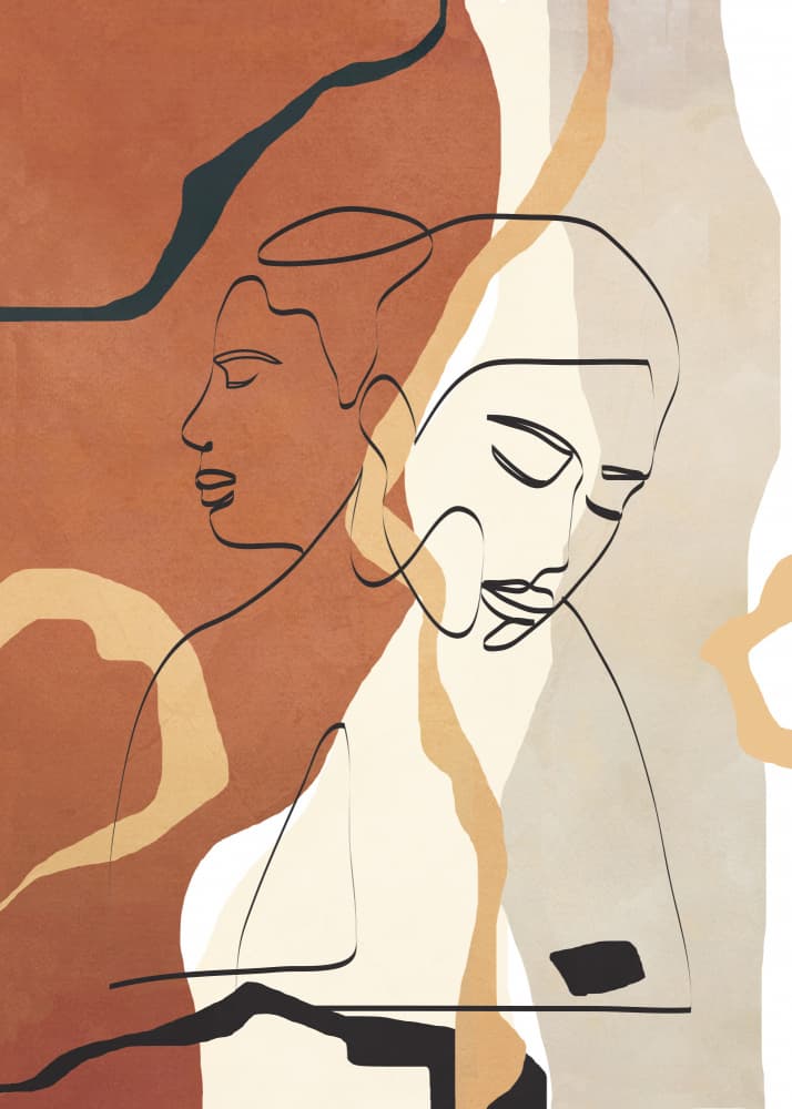 Earthy Line Women by Nadjaa — canvas wall art