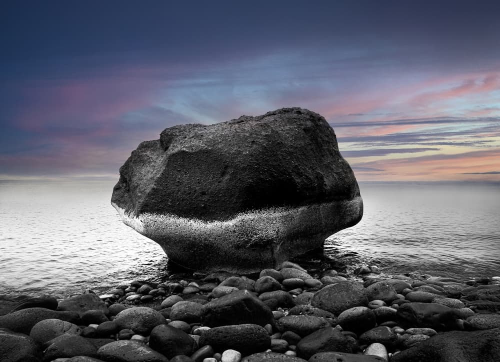 Moody Ocean Rock by Erik Engström — canvas wall art