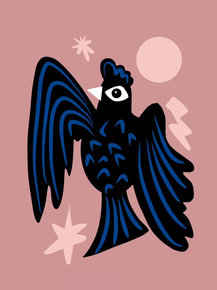 Mystic Black Bird by Little Dean — canvas wall art