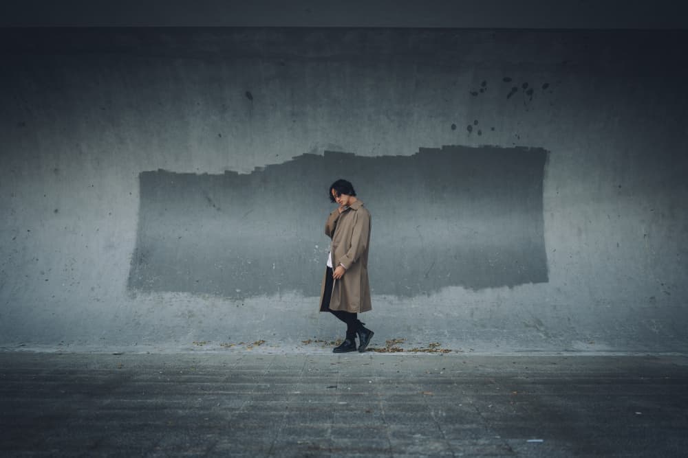 Pensive Man in Trench Coat by h112o1 — canvas wall art