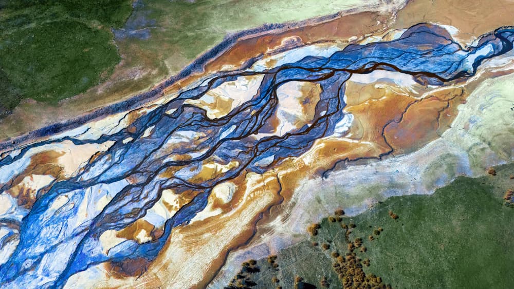 Braided River Landscape by Catherine Wang — canvas wall art